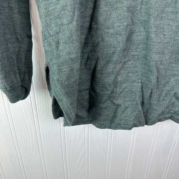 Madewell Southstar Sweater Womens XS Heather Spruce Merino Wool Blend Scoop Neck - Picture 3 of 5